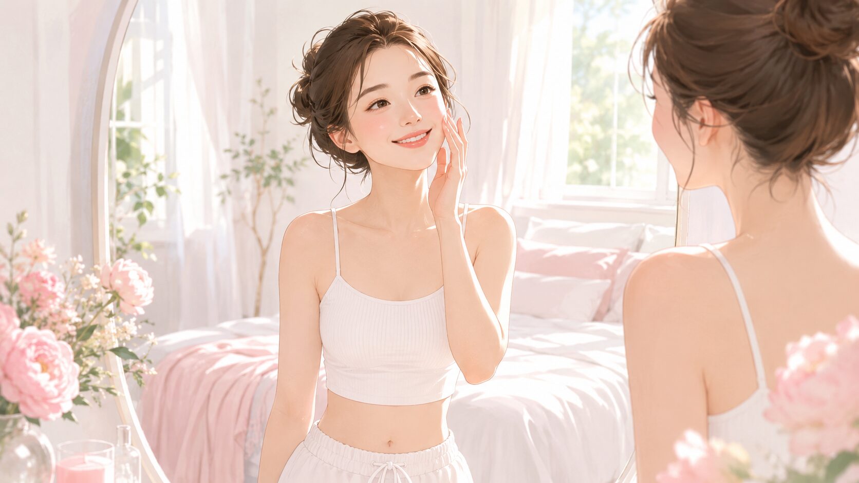2週間で美肌とスッキリお腹を取り戻した女性